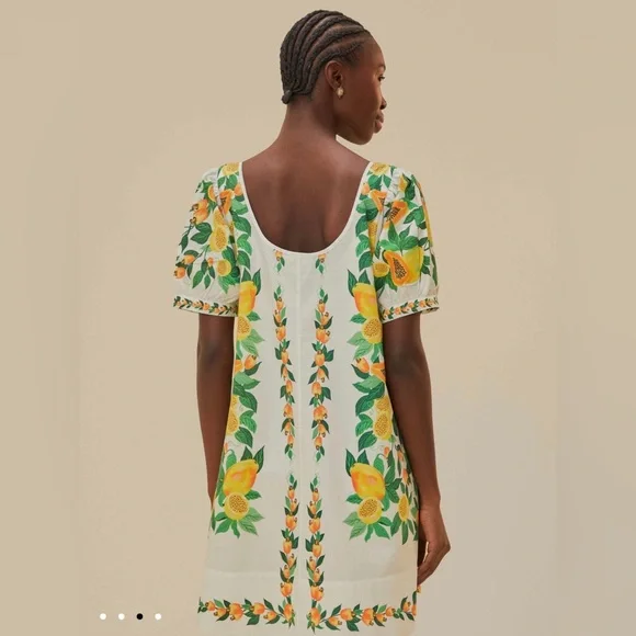 FARM RIO Papaya Salad Scarf Mini Dress S